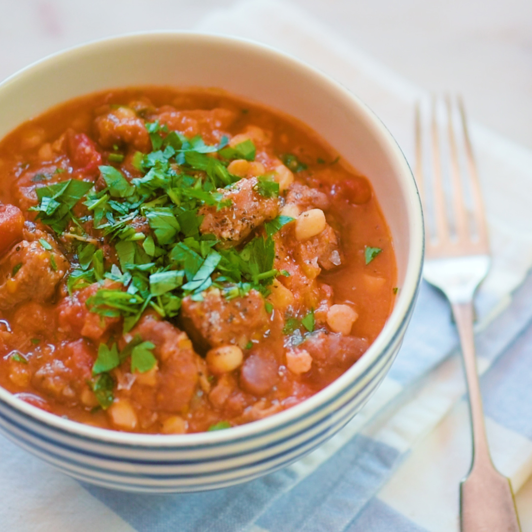 Samp & beans in a bowl